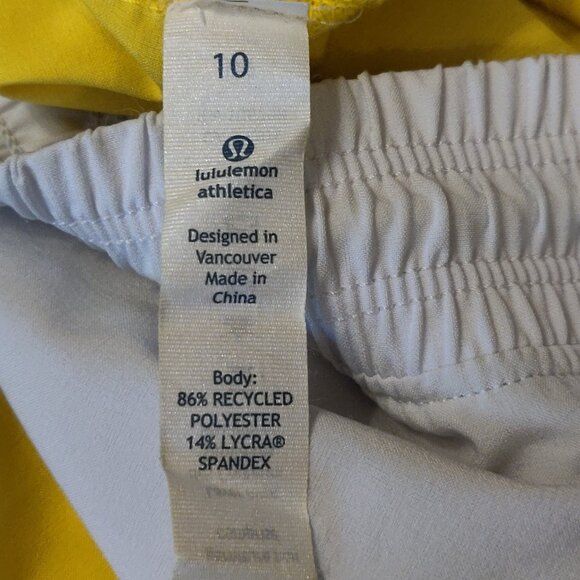 Lululemon Step Lively Yellow/White Crop Lightweight Pants SIZE 10 - Picture 2 of 6